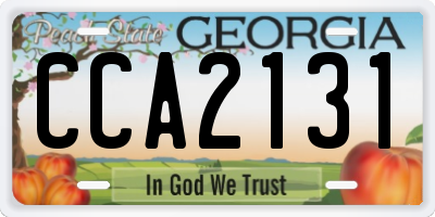 GA license plate CCA2131