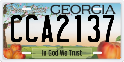 GA license plate CCA2137