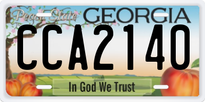 GA license plate CCA2140