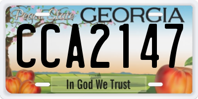 GA license plate CCA2147