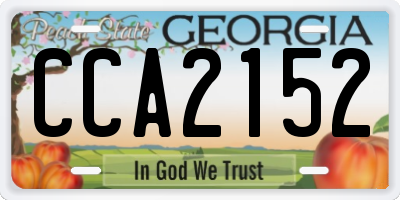 GA license plate CCA2152