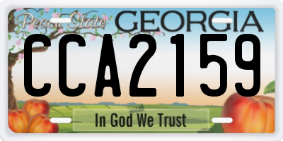 GA license plate CCA2159