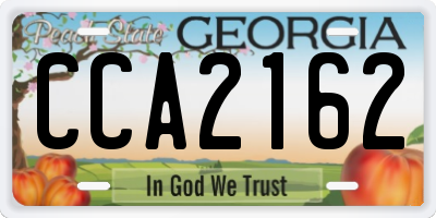 GA license plate CCA2162
