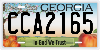 GA license plate CCA2165