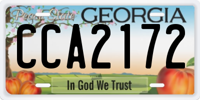 GA license plate CCA2172