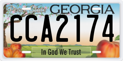 GA license plate CCA2174