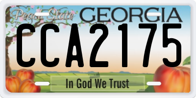 GA license plate CCA2175