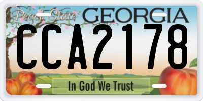 GA license plate CCA2178