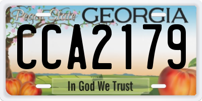 GA license plate CCA2179