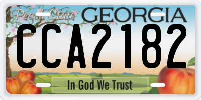 GA license plate CCA2182