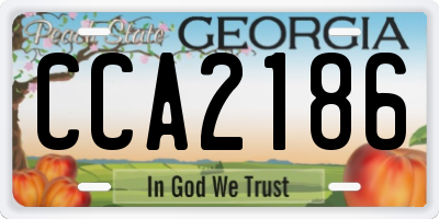 GA license plate CCA2186
