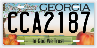 GA license plate CCA2187