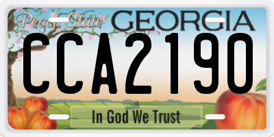 GA license plate CCA2190