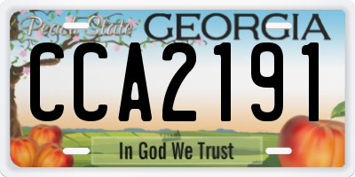 GA license plate CCA2191