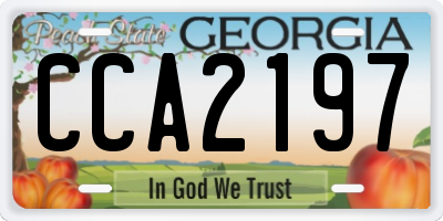 GA license plate CCA2197