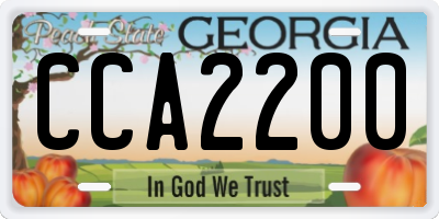 GA license plate CCA2200