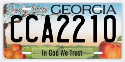 GA license plate CCA2210