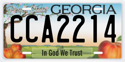GA license plate CCA2214