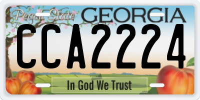 GA license plate CCA2224