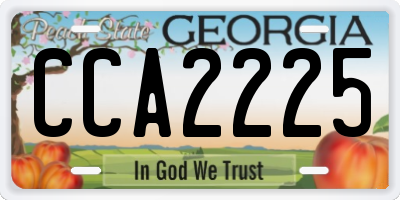 GA license plate CCA2225