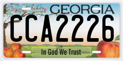 GA license plate CCA2226