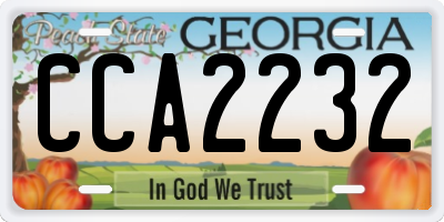 GA license plate CCA2232