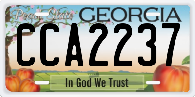 GA license plate CCA2237