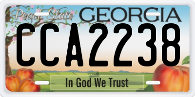 GA license plate CCA2238