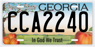 GA license plate CCA2240