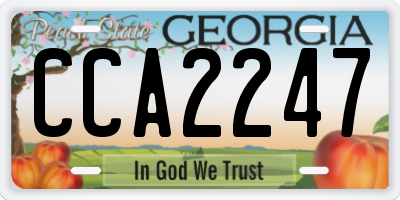 GA license plate CCA2247