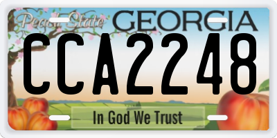 GA license plate CCA2248