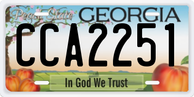 GA license plate CCA2251