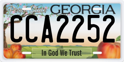 GA license plate CCA2252