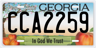 GA license plate CCA2259