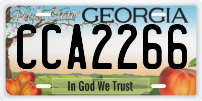 GA license plate CCA2266