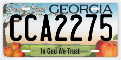 GA license plate CCA2275