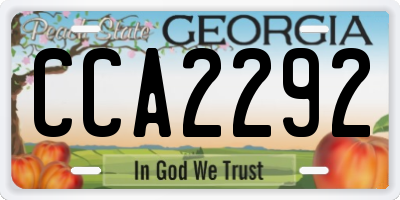 GA license plate CCA2292