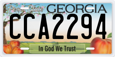 GA license plate CCA2294