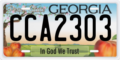 GA license plate CCA2303