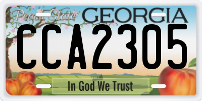 GA license plate CCA2305