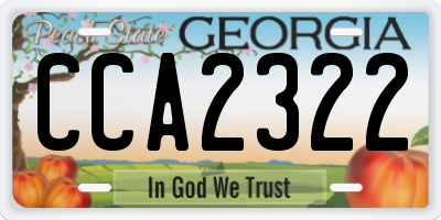 GA license plate CCA2322