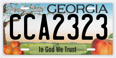 GA license plate CCA2323