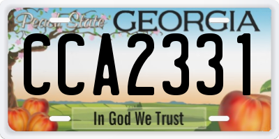 GA license plate CCA2331