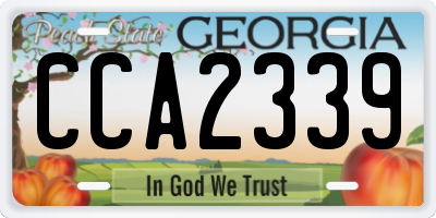 GA license plate CCA2339