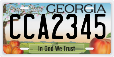 GA license plate CCA2345