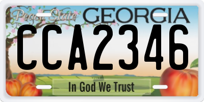 GA license plate CCA2346