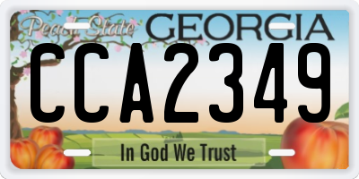 GA license plate CCA2349