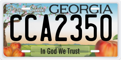 GA license plate CCA2350