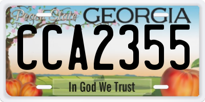 GA license plate CCA2355