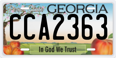 GA license plate CCA2363